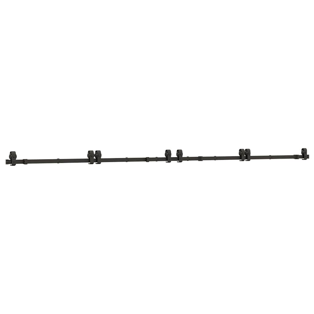Vidaxxl Box mit Teilen für Schiebetür 366 cm Stahl schwarz