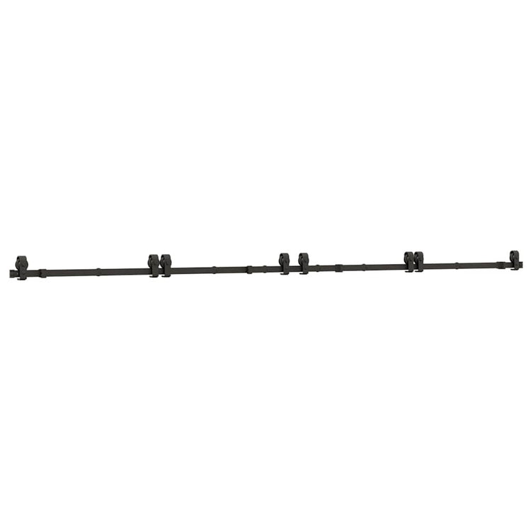 Vidaxxl Box mit Teilen für Schiebetür 366 cm Stahl schwarz