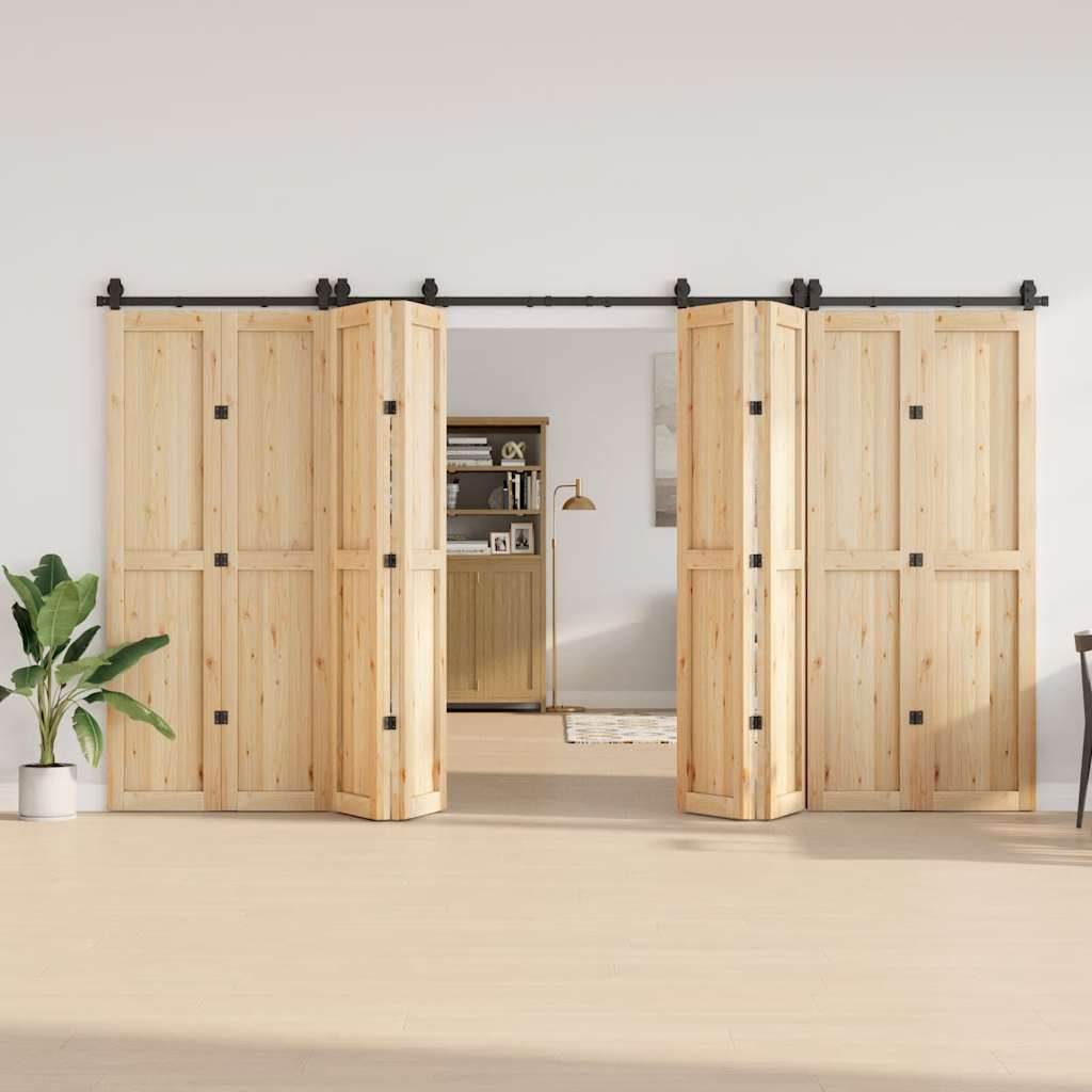 Vidaxxl Box mit Teilen für Schiebetür 400 cm Stahl schwarz