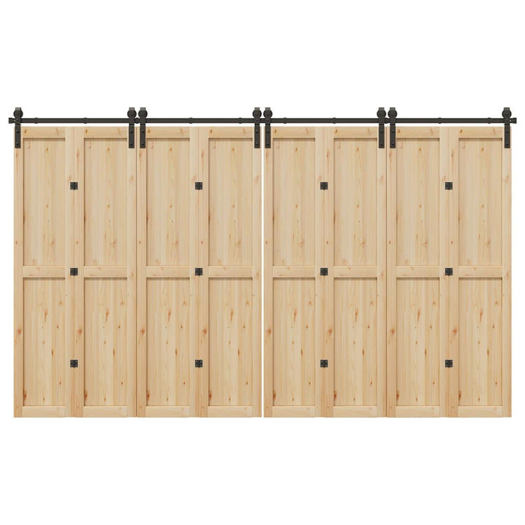Vidaxxl Box mit Teilen für Schiebetür 366 cm Stahl schwarz