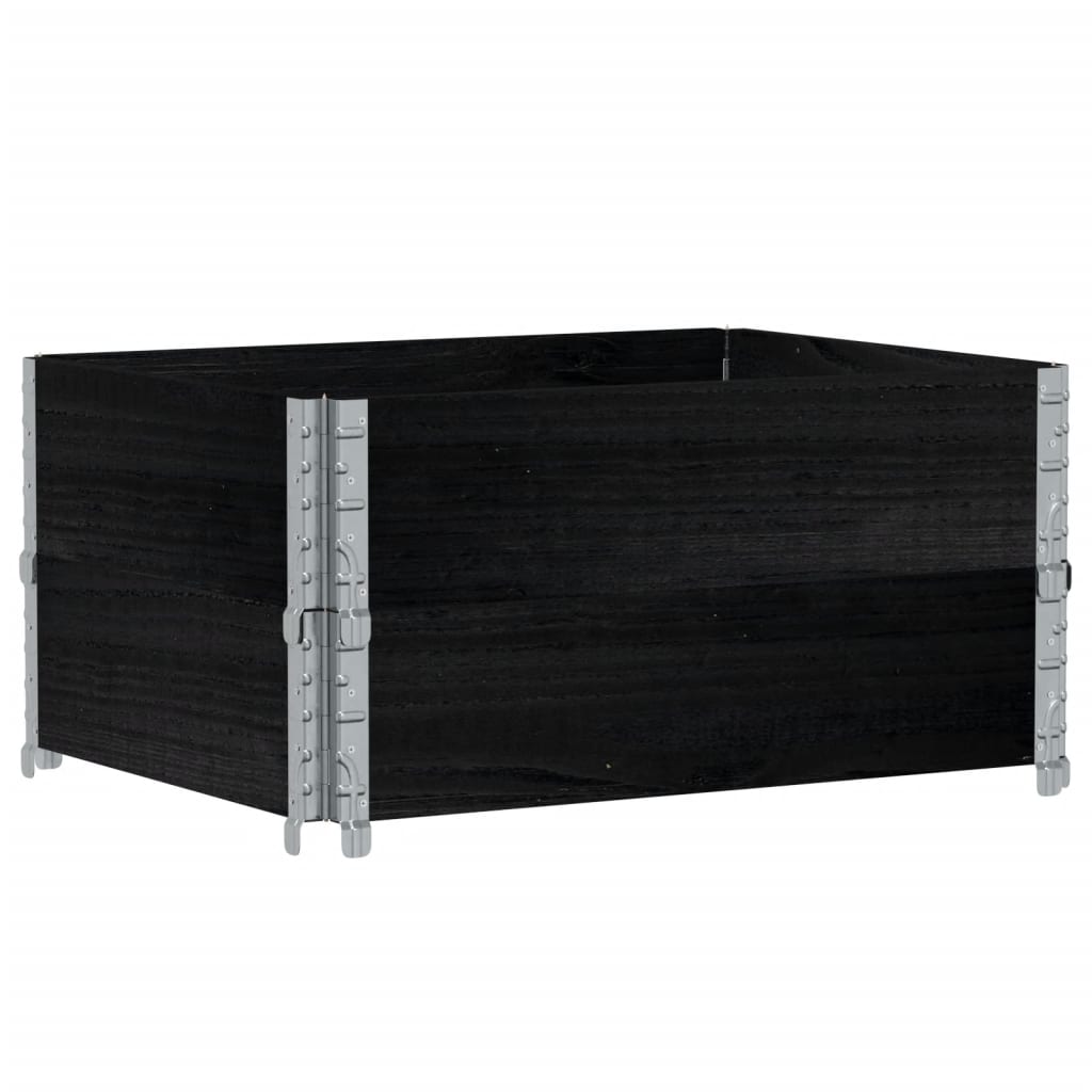 VIDAXL Palletopzetranden 2 ST 80x60 cm Festkiefer schwarz
