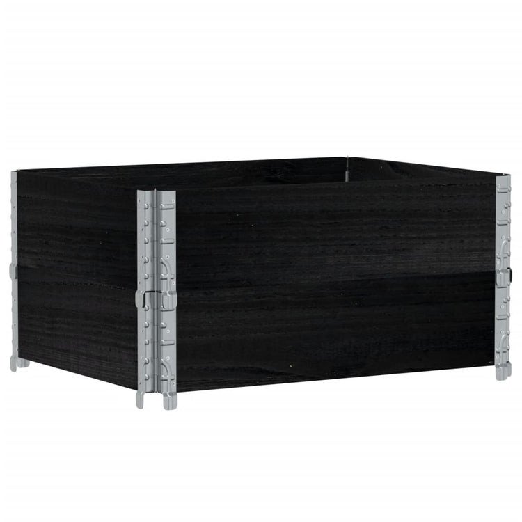 VIDAXL Palletopzetranden 2 ST 80x60 cm Festkiefer schwarz