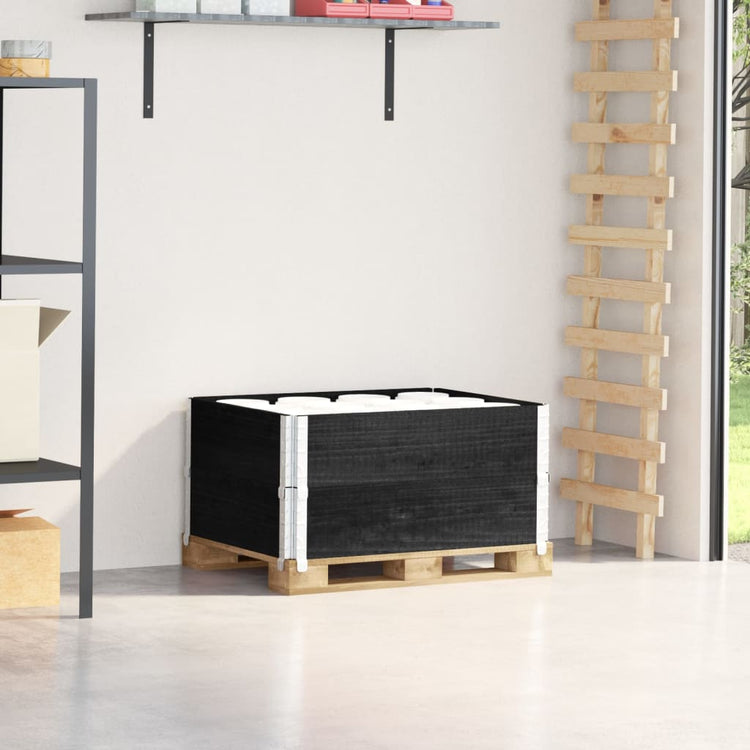 VIDAXL Palletopzetranden 2 ST 80x60 cm Festkiefer schwarz