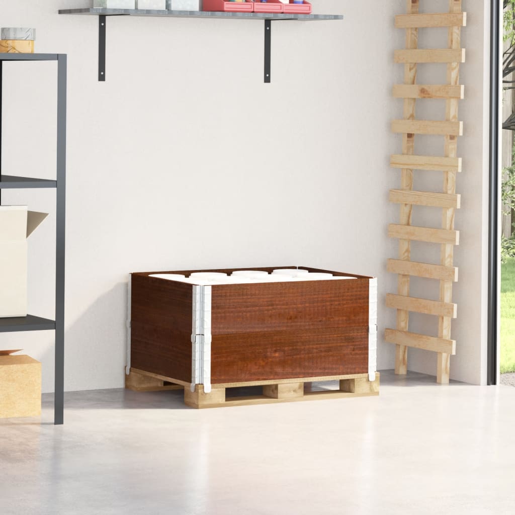 VIDAXL Palletopzetranden 2 ST 80x60 cm Festkiefernkiefernbraun