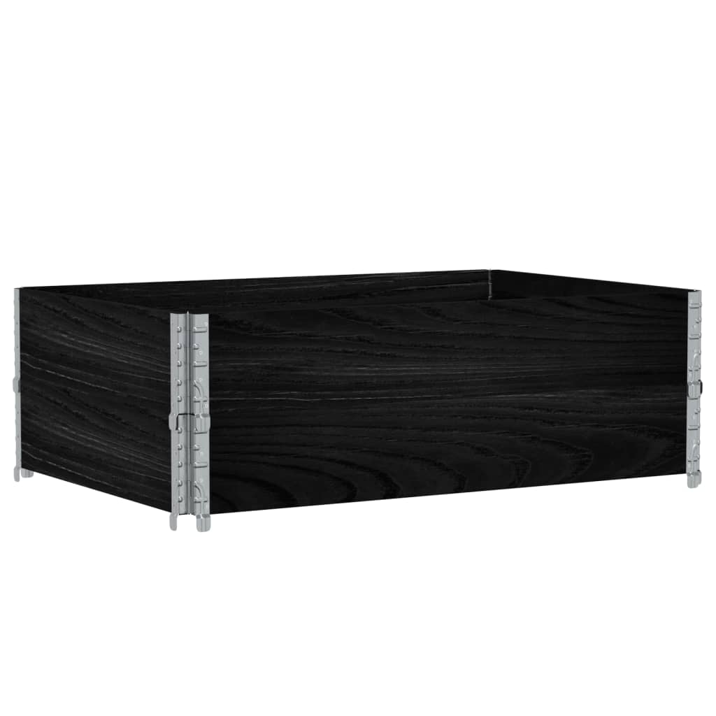 VIDAXL Palletopzetranden 2 PCs 120 x 80 cm feste Kiefernkiefernschwarz
