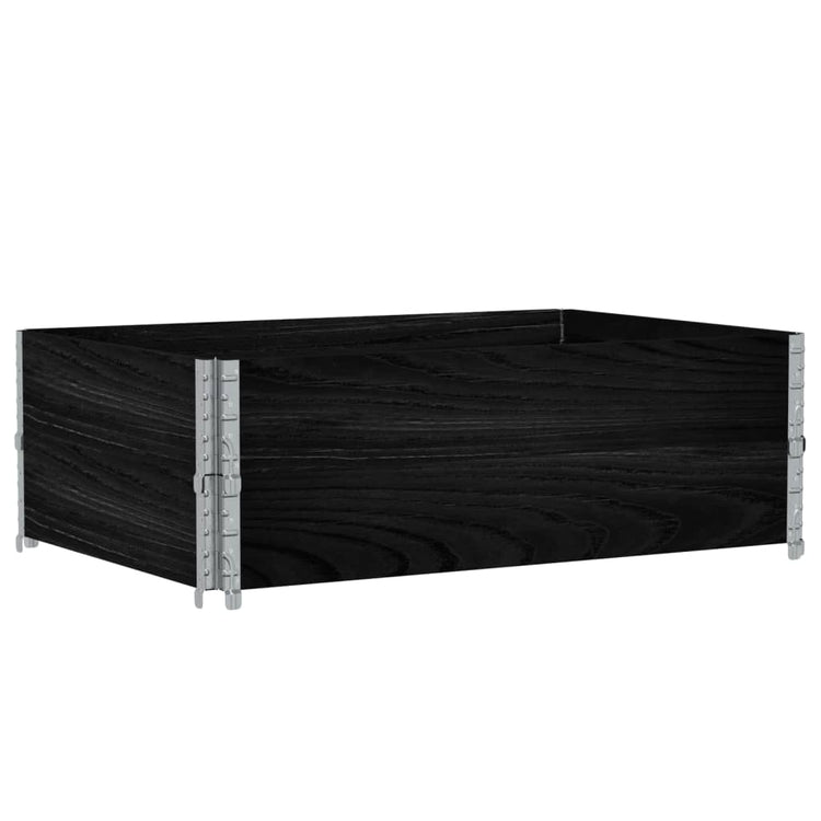 VIDAXL Palletopzetranden 2 PCs 120 x 80 cm feste Kiefernkiefernschwarz