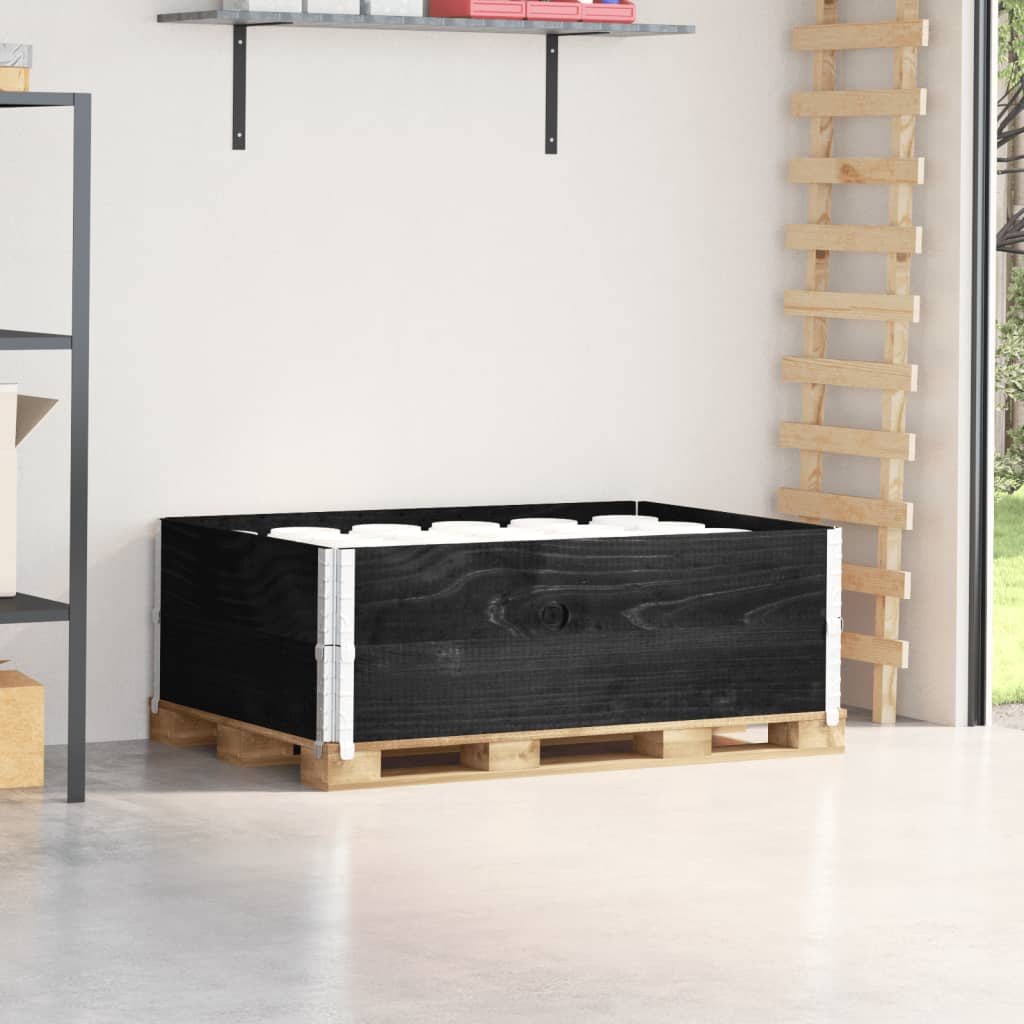 VIDAXL Palletopzetranden 2 PCs 120 x 80 cm feste Kiefernkiefernschwarz