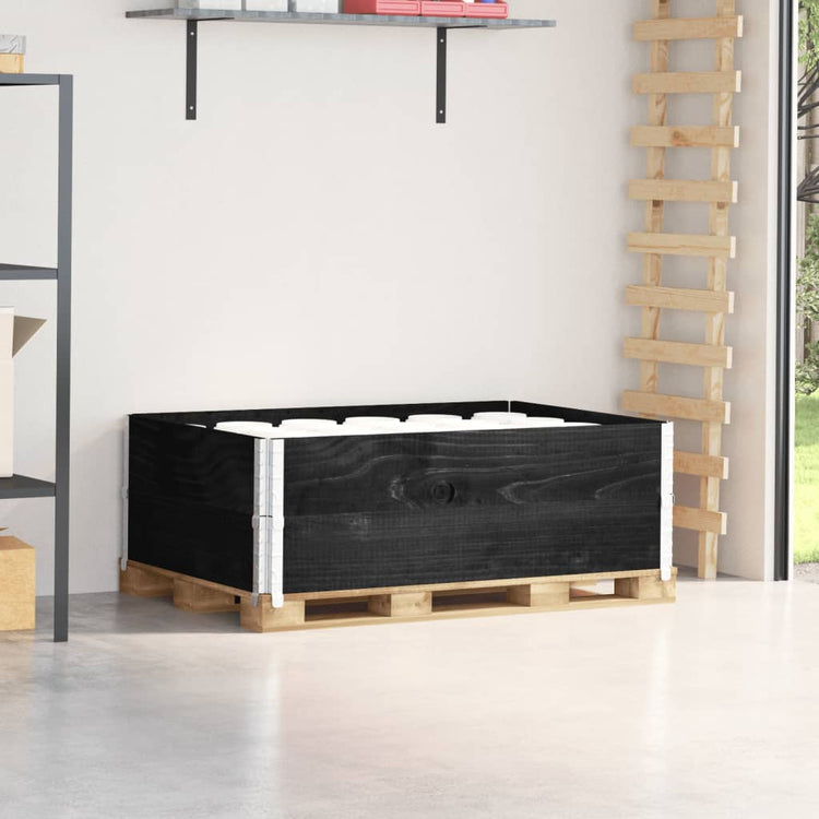 VIDAXL Palletopzetranden 2 PCs 120 x 80 cm feste Kiefernkiefernschwarz