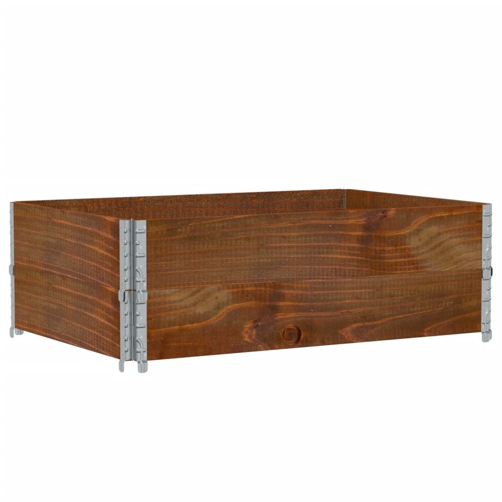 VIDAXL Palletopzetranden 2 PCs 120 x 80 cm Festkiefernkiefernbraun
