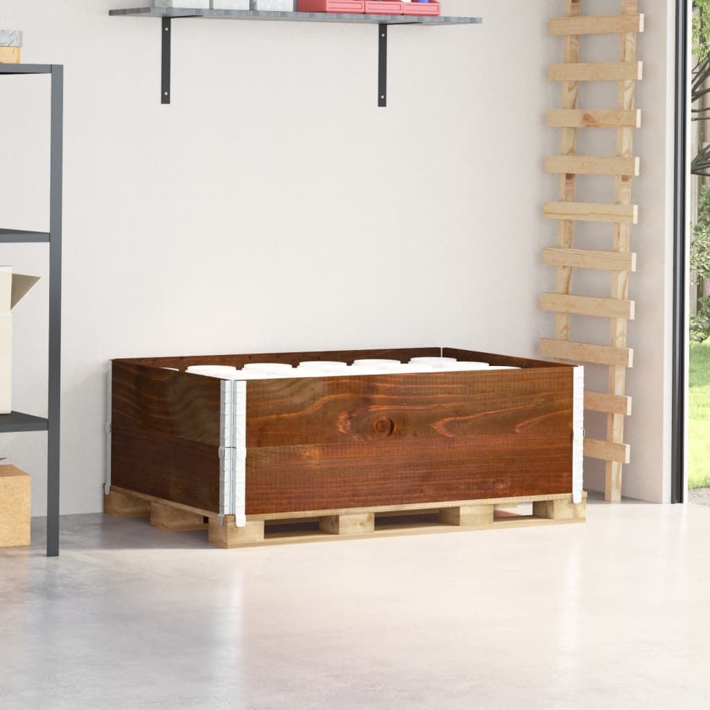 VIDAXL Palletopzetranden 2 PCs 120 x 80 cm Festkiefernkiefernbraun