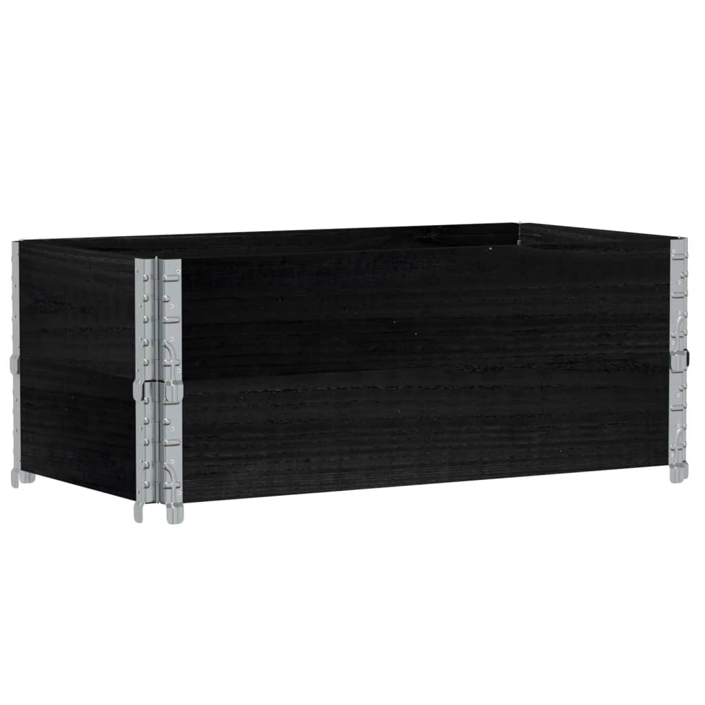 Vidaxl palletopzetranden 2 pcs 100x50 cm Festkiefer schwarz schwarz schwarz