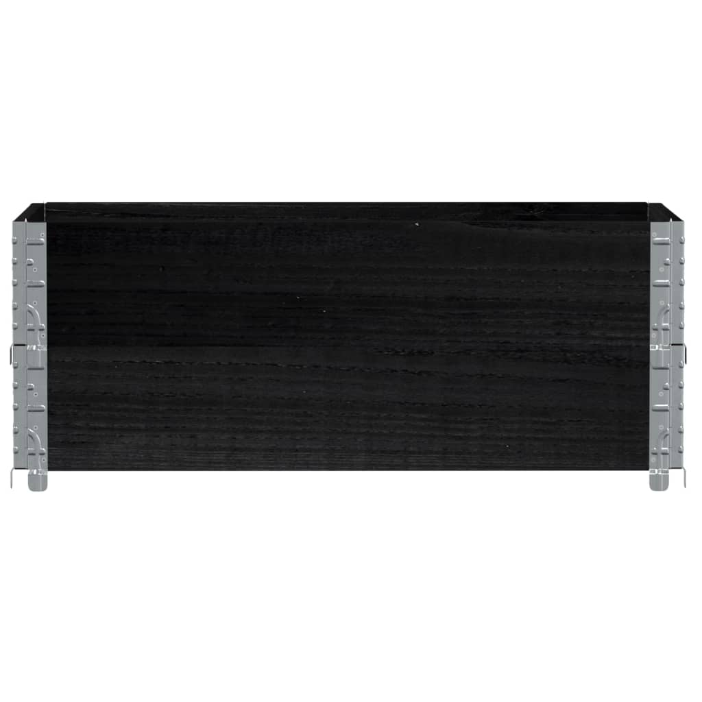 Vidaxl palletopzetranden 2 pcs 100x50 cm Festkiefer schwarz schwarz schwarz