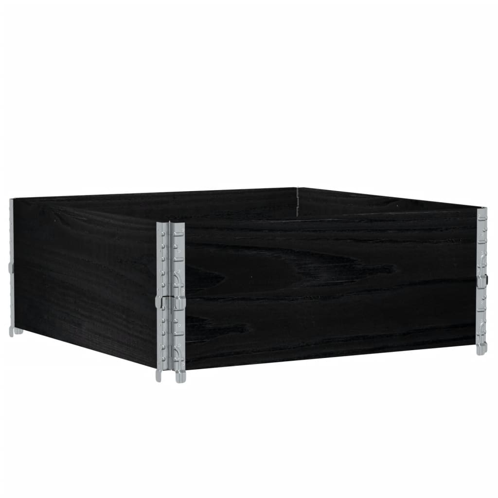Vidaxl palletopzetranden 2 pcs 100x100 cm Festkiefer Kiefernschwarz schwarz