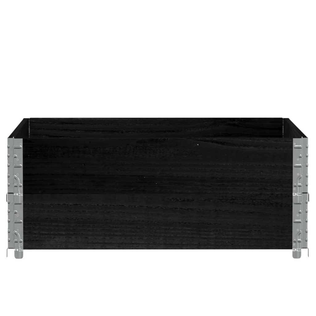 Vidaxl palletopzetranden 2 pcs 100x100 cm Festkiefer Kiefernschwarz schwarz
