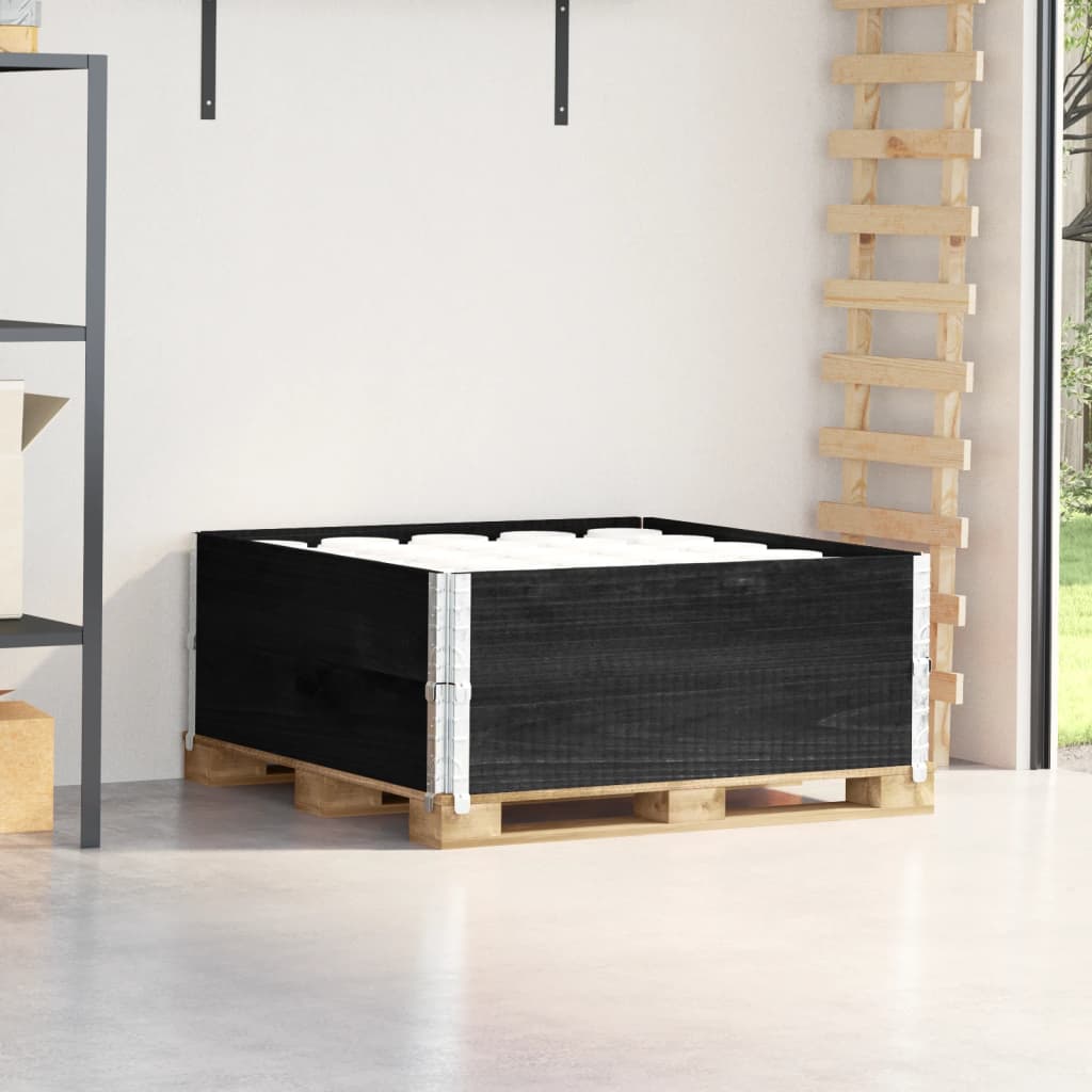 Vidaxl palletopzetranden 2 pcs 100x100 cm Festkiefer Kiefernschwarz schwarz