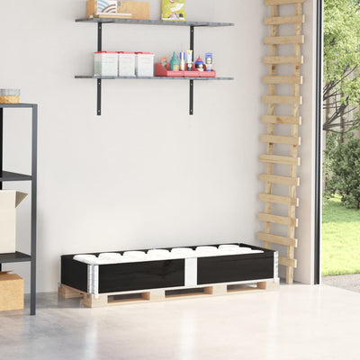 VIDAXL Palletopzetrand 150x50 cm Festkiefer schwarz