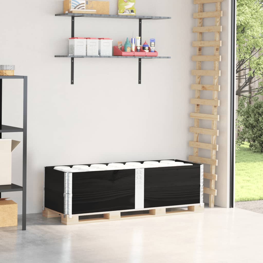VIDAXL Palletopzetranden 2 ST 150x50 cm feste Kiefernkiefernschwarz