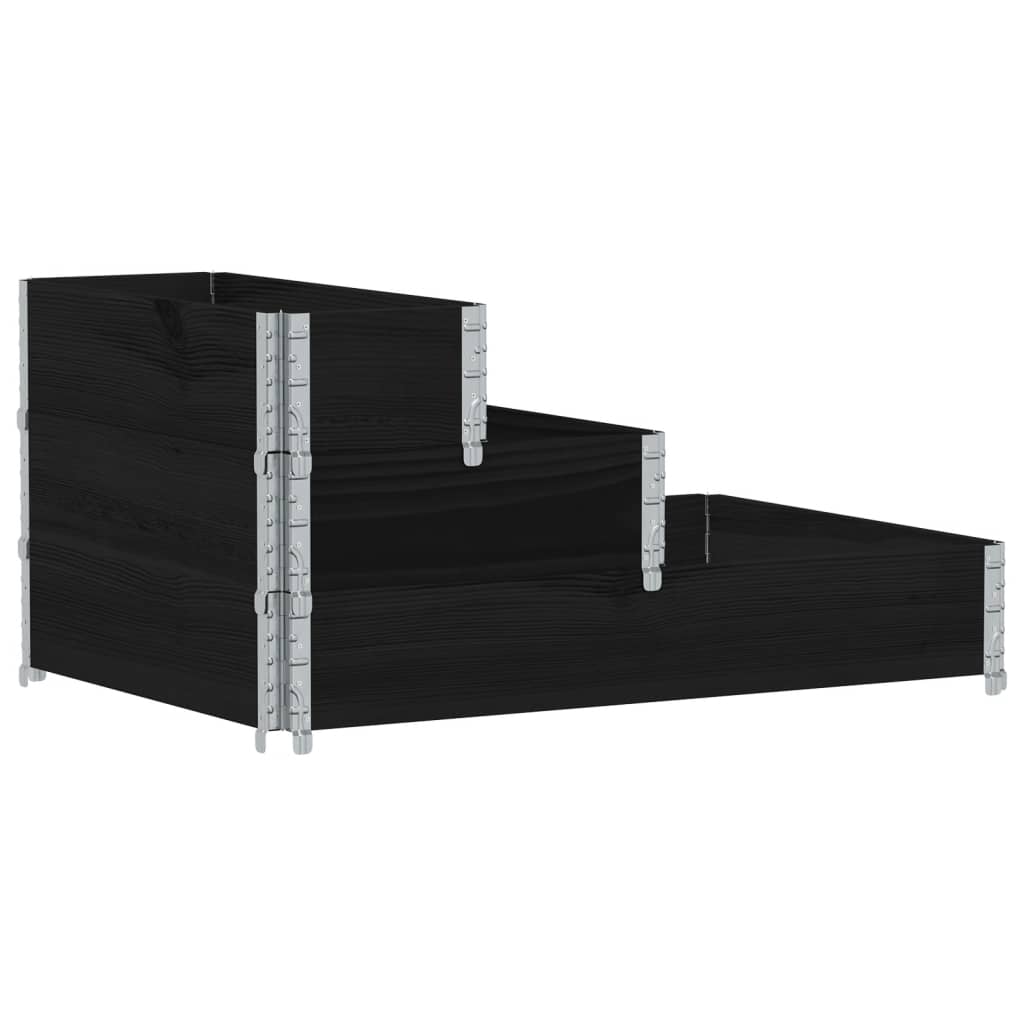 Vidaxl erhöhte Pflanzer 3-Schicht 120 x 80 cm Festkieferholz schwarz