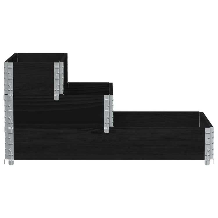 Vidaxl erhöhte Pflanzer 3-Schicht 120 x 80 cm Festkieferholz schwarz