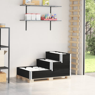 Vidaxl erhöhte Pflanzer 3-Schicht 120 x 80 cm Festkieferholz schwarz