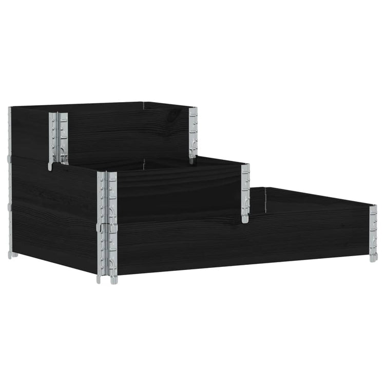 Vidaxl erhöhte Pflanzer 3-Schicht 120 x 80 cm Festkieferholz schwarz