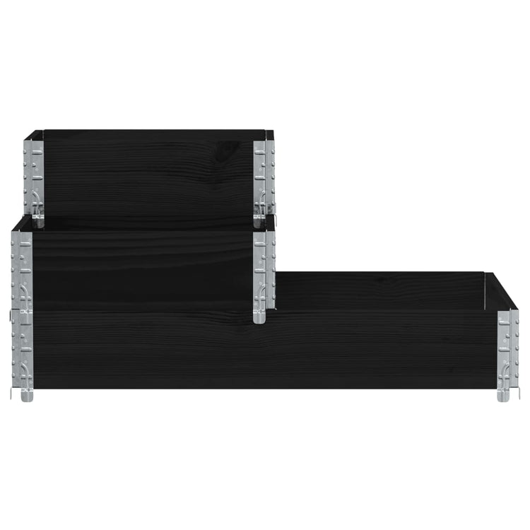 Vidaxl erhöhte Pflanzer 3-Schicht 120 x 80 cm Festkieferholz schwarz
