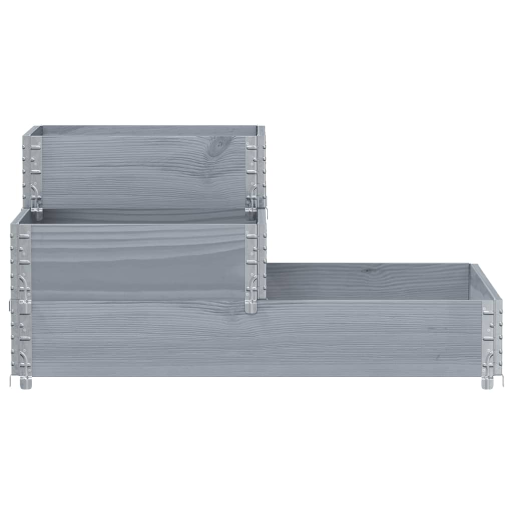 VIDAXL erhöhte Pflanzer 3-Schicht 120 x 80 cm Festkiefergrau
