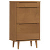 VIDAXL -Schuhschrank 59,5 x 35 x 103 cm Festkiefernkiefernbraun