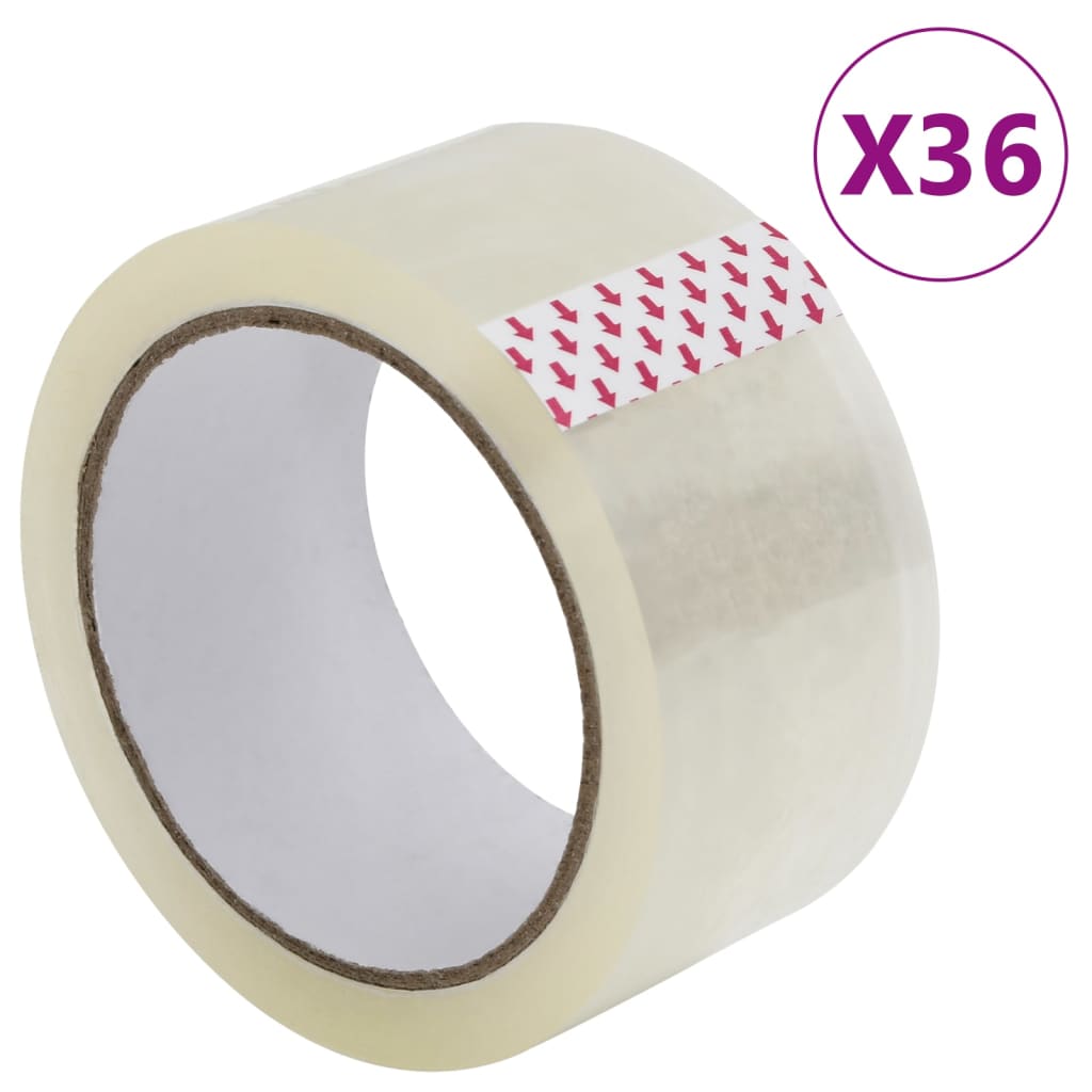 VidaXL Verpackungsband 36 Stück 48 mm x 66 m transparent