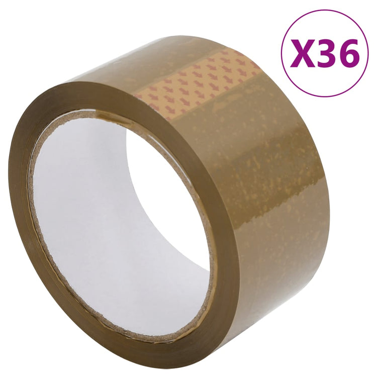 Vidaxl Verpackungsbänder 36 Stück 48 mm x 66 m braun