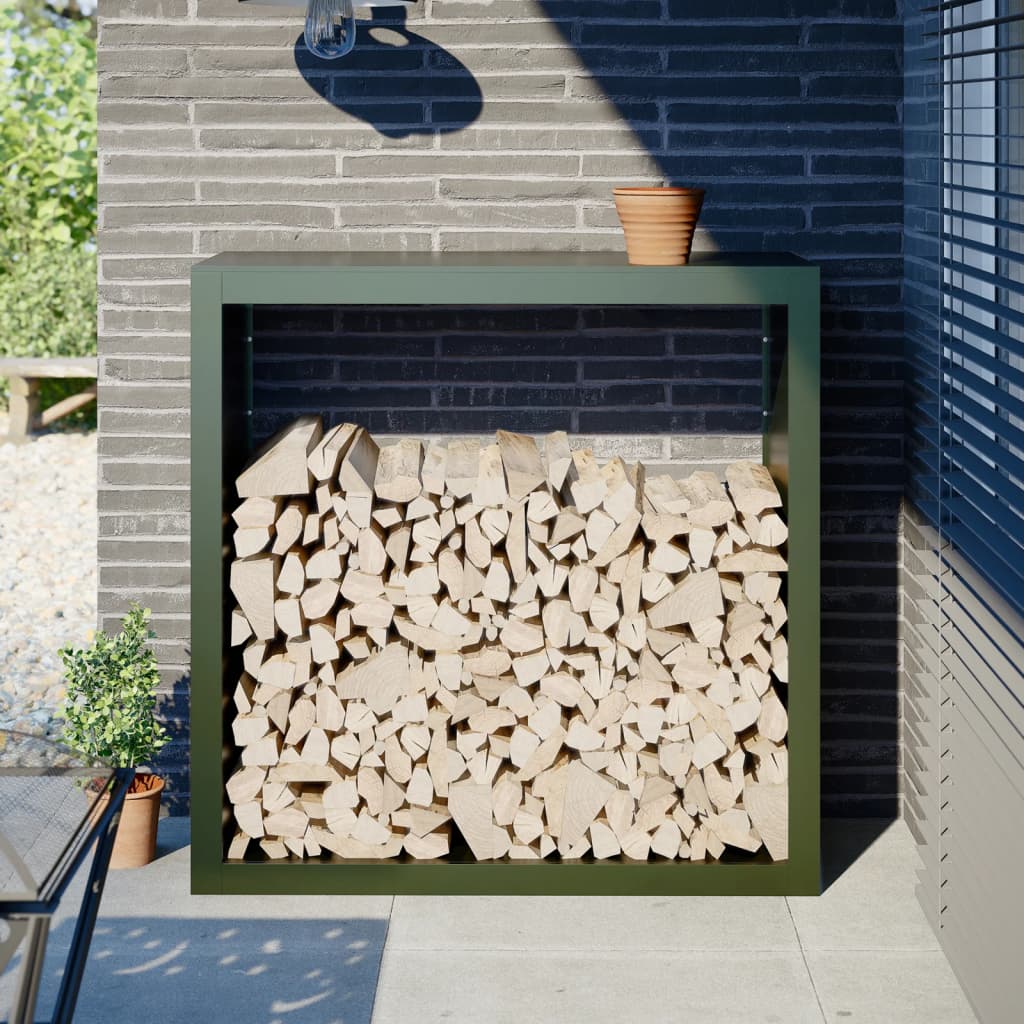 Vidaxl -Kamin 100x40x100 cm Stahlgrün