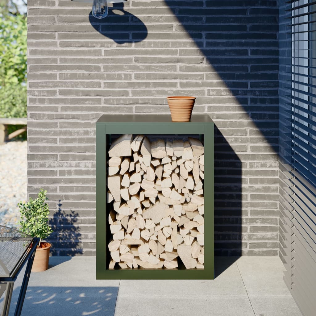 Vidaxl -Kamin 60x40x80 cm Stahlgrün