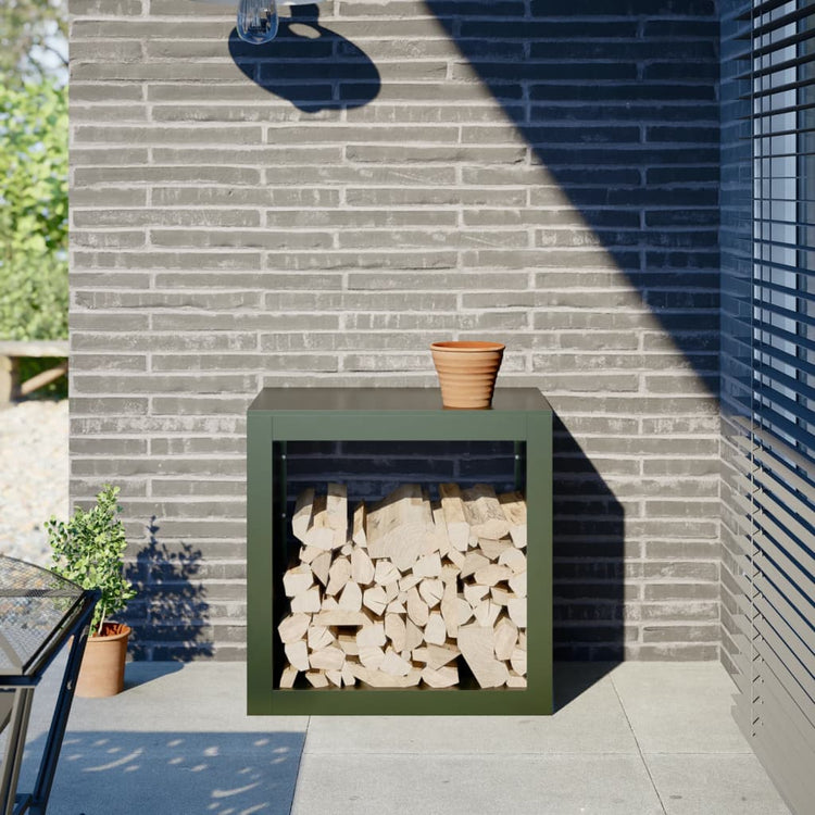 Vidaxl -Kamin 60x40x60 cm Stahlgrün