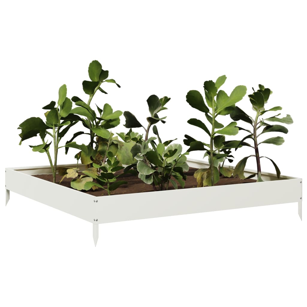 VIDAXL -Planungsbox Erhöht 100x100x18,5 cm Stahlweiß
