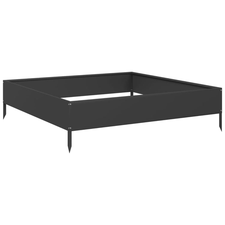 Vidaxl -Pflanzer erhoben 100x100x26 cm Stahlschwarz