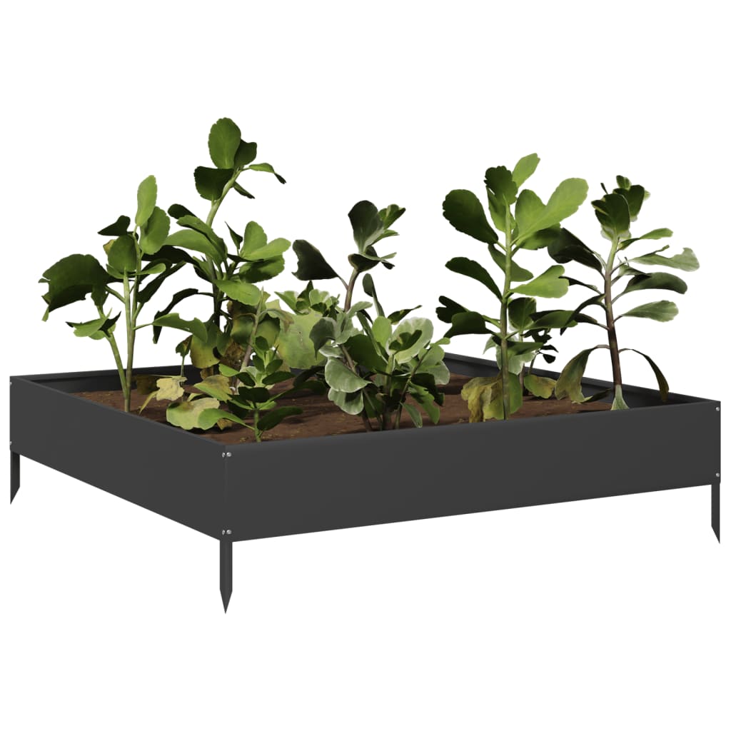 Vidaxl -Pflanzer erhoben 100x100x26 cm Stahlschwarz