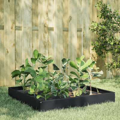 Vidaxl -Pflanzer erhoben 100x100x26 cm Stahlschwarz