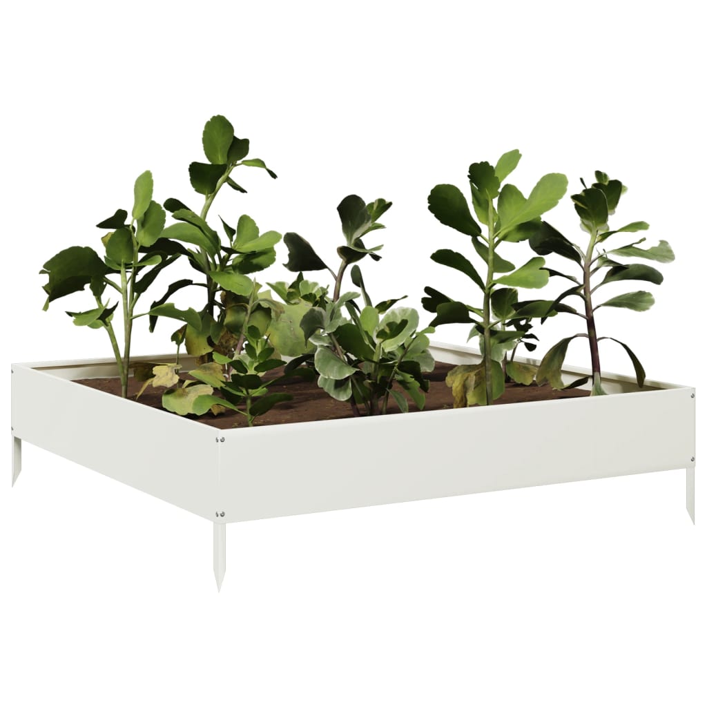 Vidaxl Pflanzer Einfügen 100x100x26 cm Stahlweiß