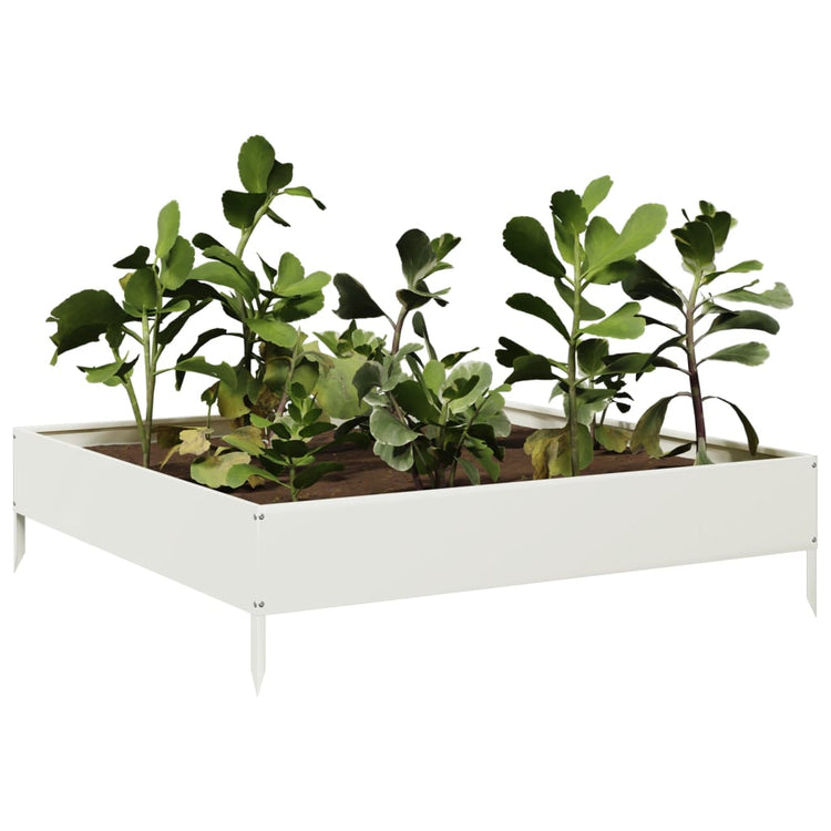 Vidaxl Pflanzer Einfügen 100x100x26 cm Stahlweiß