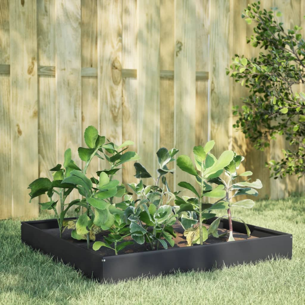 VIDAXL -Pflanzer erhoben 100x100x26 cm Stahl Anthrazit -gelenkt