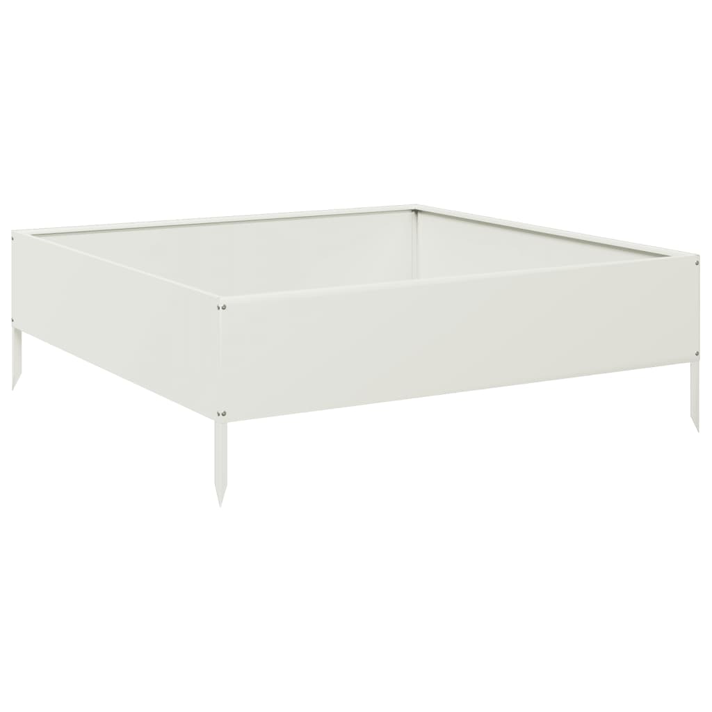 VIDAXL -Pflanzer erhoben 100x100x33,5 cm Stahlweiß