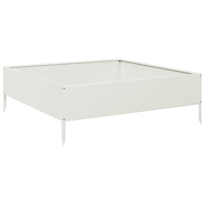 VIDAXL -Pflanzer erhoben 100x100x33,5 cm Stahlweiß