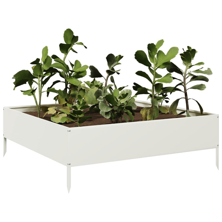 VIDAXL -Pflanzer erhoben 100x100x33,5 cm Stahlweiß