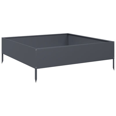 VIDAXL -Pflanzer vermehrte 100x100x33,5 cm Stahl Anthrazit -geläutet