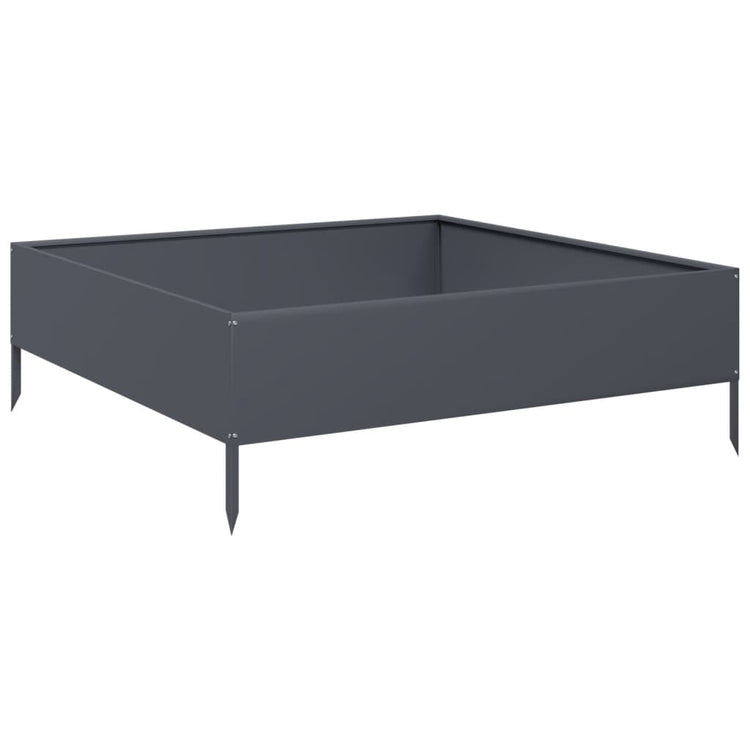 VIDAXL -Pflanzer vermehrte 100x100x33,5 cm Stahl Anthrazit -geläutet