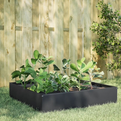 VIDAXL -Pflanzer vermehrte 100x100x33,5 cm Stahl Anthrazit -geläutet