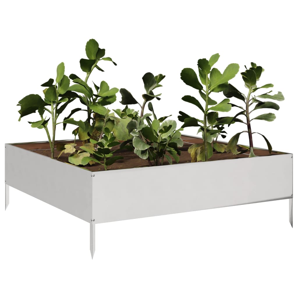 VIDAXL -Pflanzer erhoben 100 x 100 x 33,5 cm Edelstahl