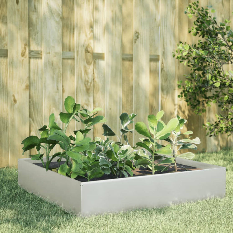 VIDAXL -Pflanzer erhoben 100 x 100 x 33,5 cm Edelstahl