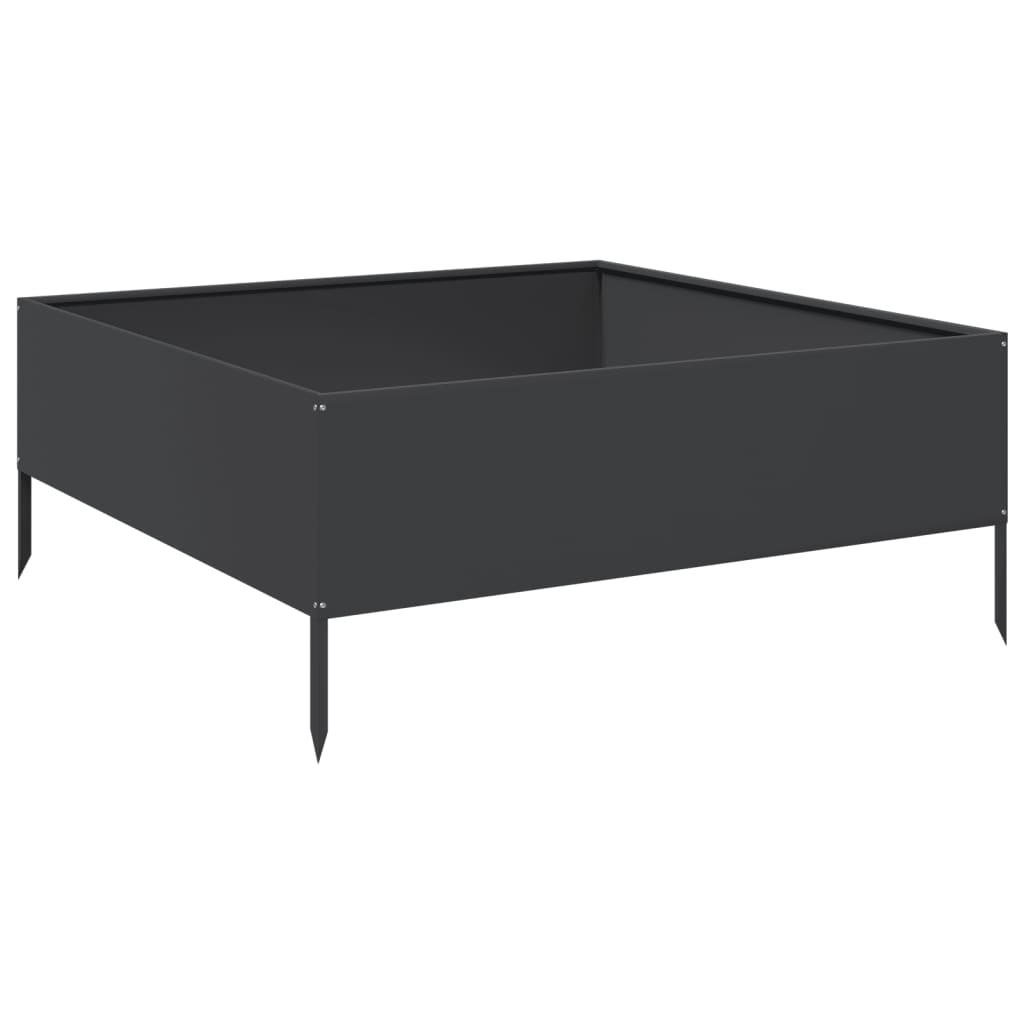Vidaxl -Pflanzer erhoben 100x100x25 cm Stahlschwarz