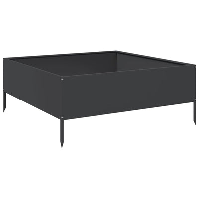 Vidaxl -Pflanzer erhoben 100x100x25 cm Stahlschwarz